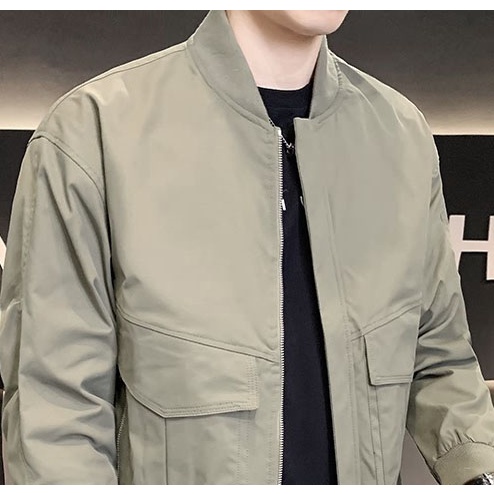 Áo khoác bomber kaki nam phong cách Hàn Quốc năng động