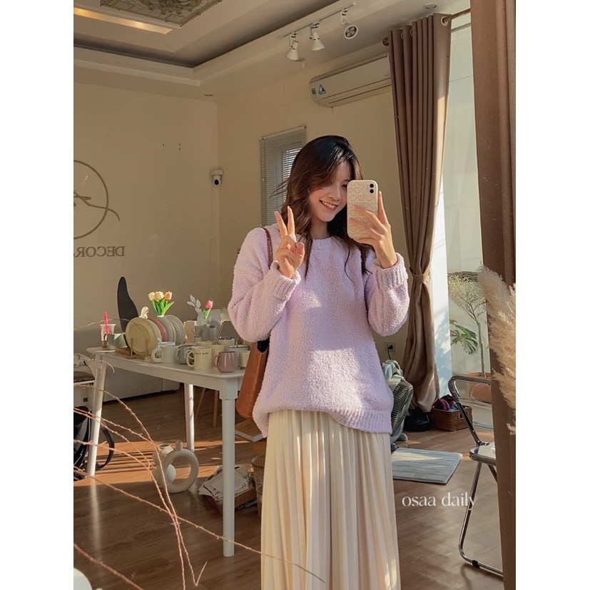 Áo len lông cừu siêu dày dặn gam màu pastel  - OSAA DAILY
