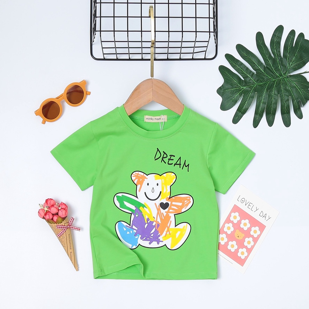 Áo Thun Cho Bé Gái Bé Trai  MINKY MOM Đủ Màu Đủ Size, Áo Cộc Tay Chất Thun Lạnh Mềm Mịn Thoáng Mát AOGAU1
