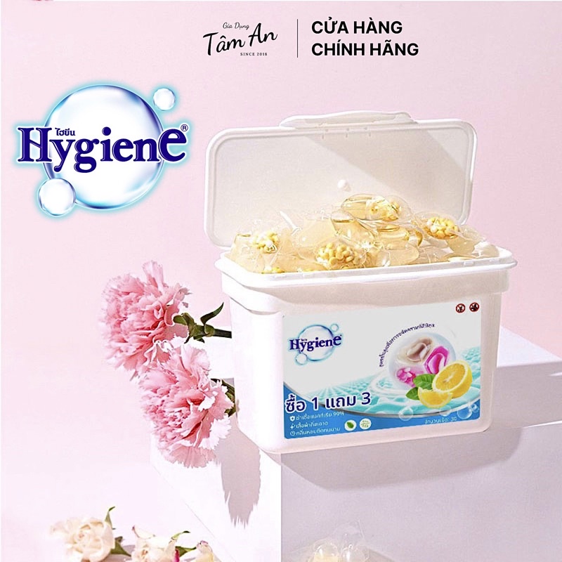 Viên nước giặt xả HYGIENE THÁI LAN, hàng nội địa nhập khẩu cao cấp, Giặt Xả Dưỡng vải tối ưu