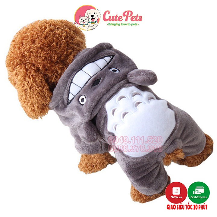 Áo lông Totoro 4 chân dành cho chó nhỏ từ 1kg - 10kg - Petshophanoi Phụ kiện thú cưng  Pet shop Hà Nội