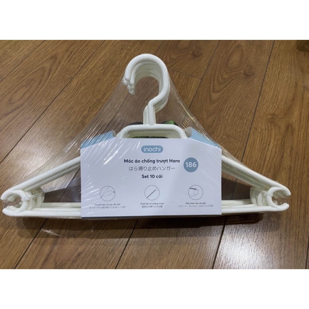 10 móc  treo  quần  áo  NGƯỜI  LỚN  INOCHI  186, Shop  mẹ bé Donan, Móc  quần  áo người  lớn chống  trượt  thông minh