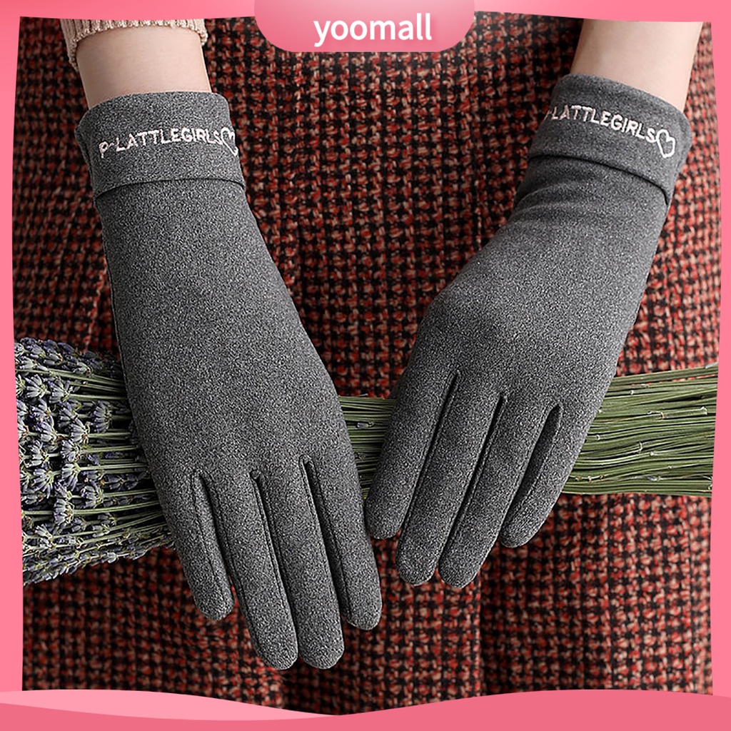 Găng Tay Lái Xe Dày Dặn Ấm Áp Có Thể Chạm Màn Hình Cảm Ứng Dành Cho Nữ