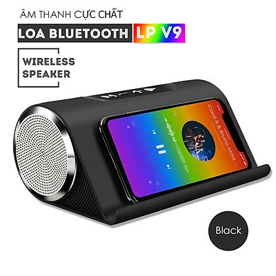 Loa bluetooth kiêm giá đỡ điện thoại sạc pin khe cắm usb thẻ nhớ LP V9