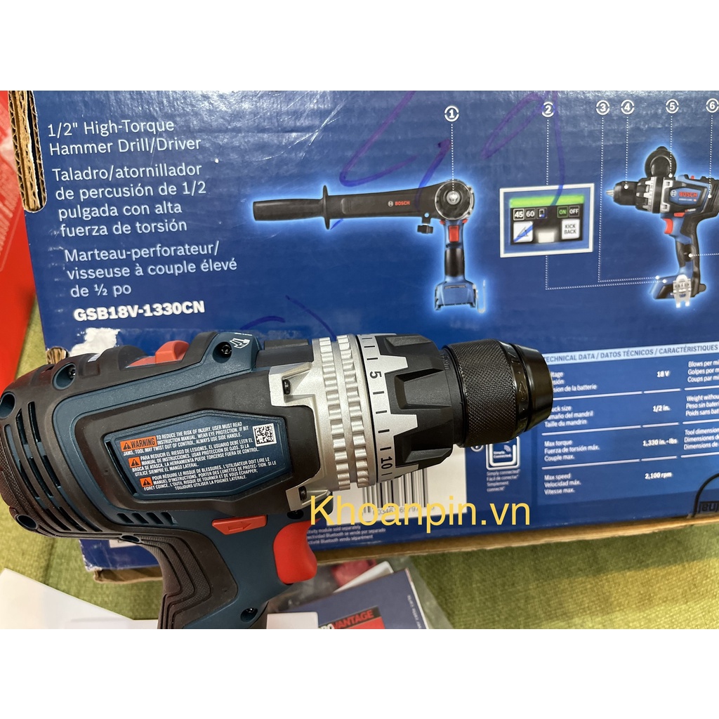 Máy khoan bê tông Bosch GSB18V-1330CN thân máy