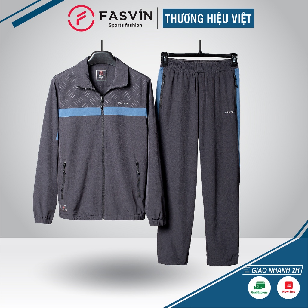 Bộ chun thể thao nam FASVIN BC20408.HN vải thể thao cao cấp 01 lớp hàng chính hãng