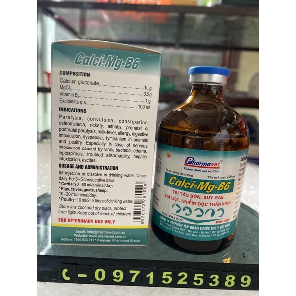 Canxi Magie B6 100ml - dùng tốt cho gà, vịt, ngan, heo, bê, nghé, dê, cừu, trâu, bò