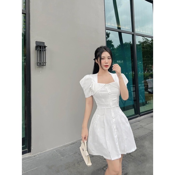 Đầm kate thanh lịch from chữ A