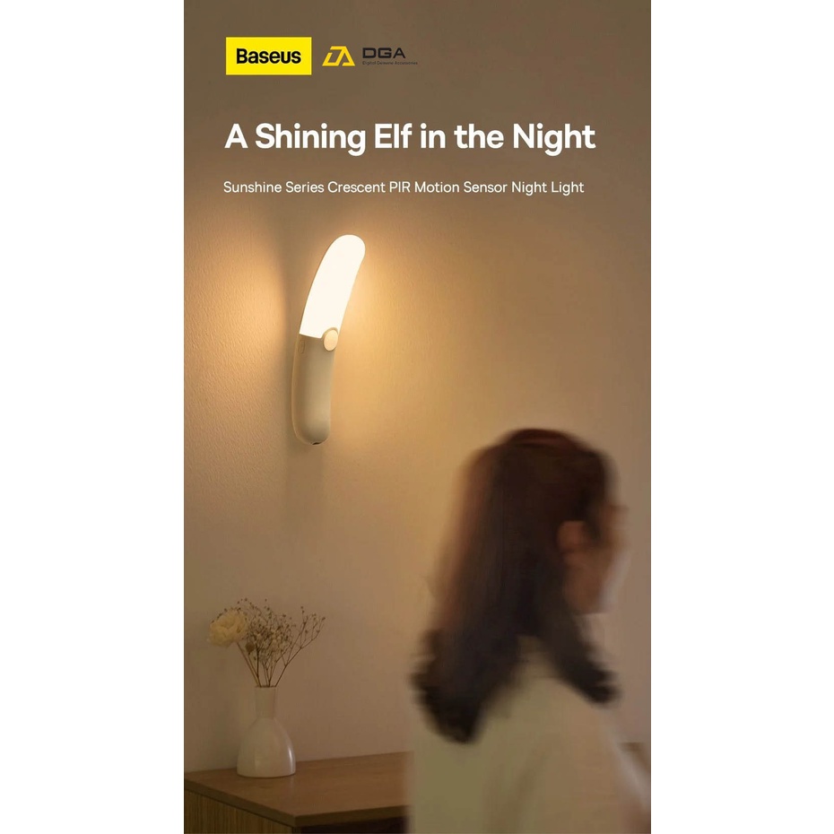 Đèn Cảm Ứng Thông Minh Baseus Crescent Moon Human Body Induction Night Light Hiện Đại Hóa Ngôi Nhà | BigBuy360 - bigbuy360.vn