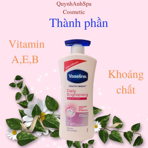 Sữa dưỡng thể Vaseline Healthy Bright Giúp dưỡng trắng dưỡng ẩm phù hợp cho mọi loại da Quynhanhspa20 725 ml
