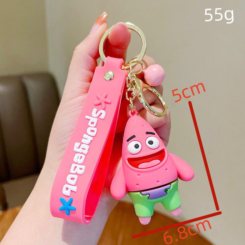 6cm Cute Spongebob Squarepants Keychain Cartoon Children Couple Birthday Gift Pendant