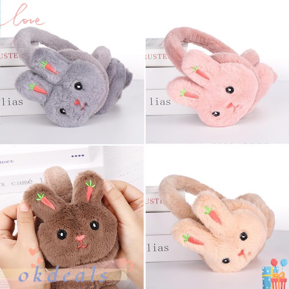 Bịt Tai Giữ Ấm Hình Thỏ Hoạt Hình Nhồi Bông Mềm Mại Sự Bảo Vệ