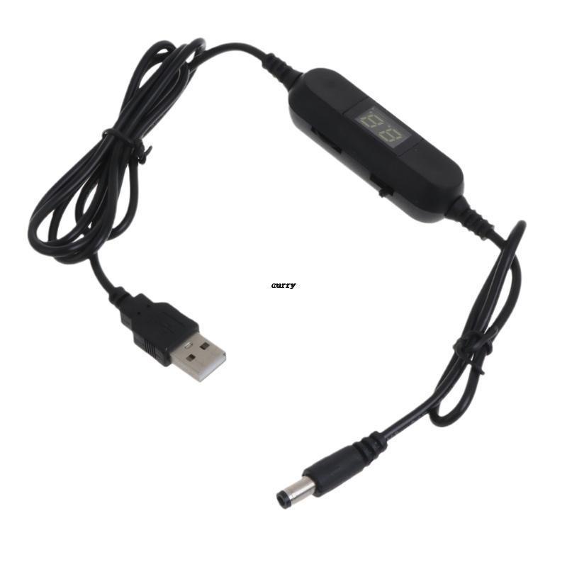 ✿ Dây Cáp Nguồn Chuyển Đổi USB Sang 1.3V-12V 5.5x2.1mm Có Màn Hình Hiển Thị Điện Áp Cho Radio Đồ Chơi / Đèn LED