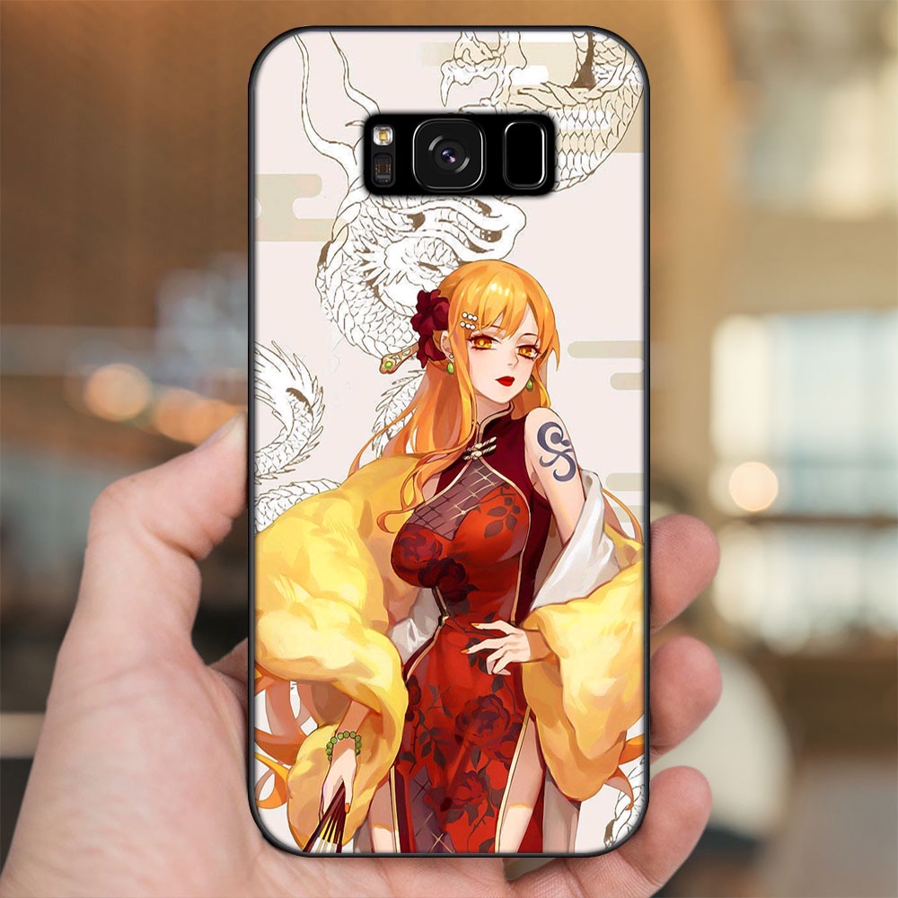 Ốp lưng Samsung S8, S8 Plus viền đen in hình Nami One Piece Đảo Hải Tặc