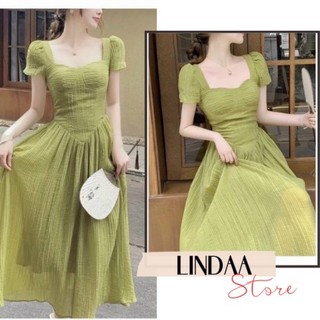 Đầm dự tiệc midi nhún ngực leaf dress