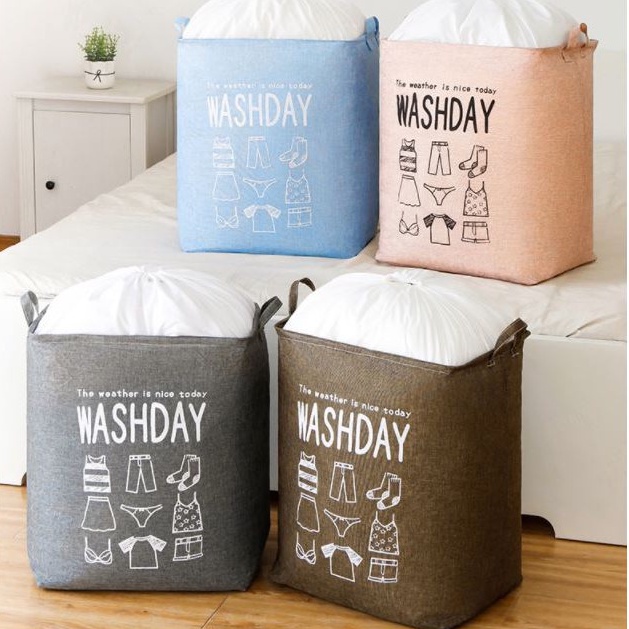 Túi đựng quần áo chăn màn bằng vải không dệt đa năng WASHDAY gấp gọn xinh xắn 88307 Siêu Thị Giá Rẻ VP88