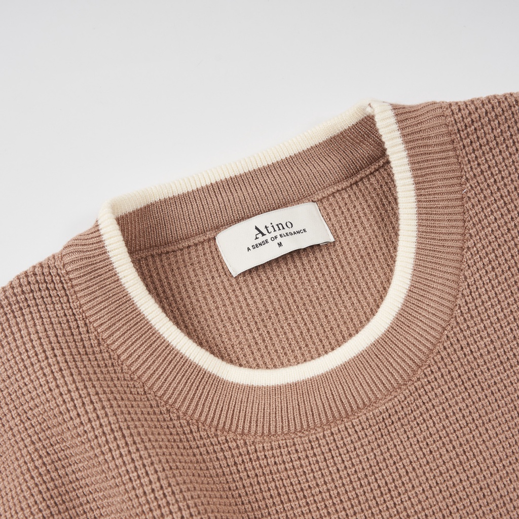 Áo Len Dài Tay Nam Viền ATINO Vải Len Hàn Quốc Cao Cấp Ấm Áp Form Regular Fit AL4.5018