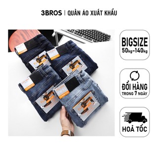 Quần jean nam xuất dư DÁNG SLIM FIT chất mềm dư xịn dày dặn co giãn , Quần bò nam ôm trẻ trung - 3bros
