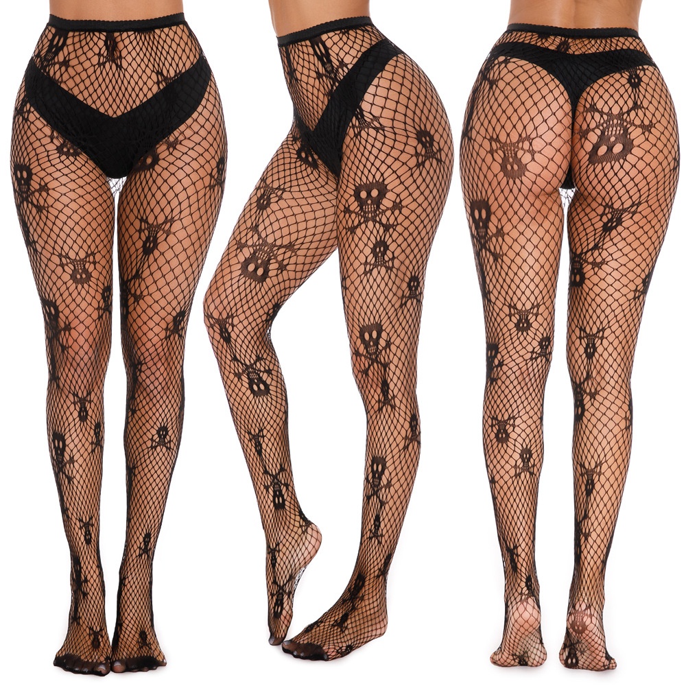 Tất Lưới Cỡ Lớn Bằng Lụa Phong Cách Halloween Mới