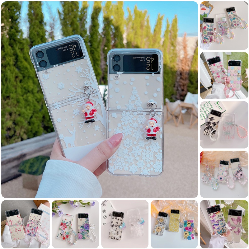 Ốp Điện Thoại Trong Suốt Trang Trí Hình Búp Bê Giáng Sinh Dễ Thương Cho Samsung Galaxy Z Flip 3 5G Z Flip 4 5G Samsung Galaxy Z Flip 5G ZFlip 4