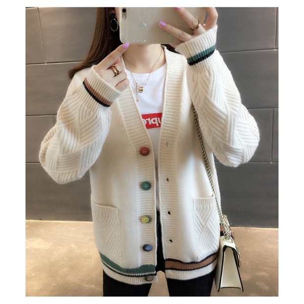 Áo len cadigan nữ dáng ngắn len mềm phong cách Hàn Quốc dưới 63kg