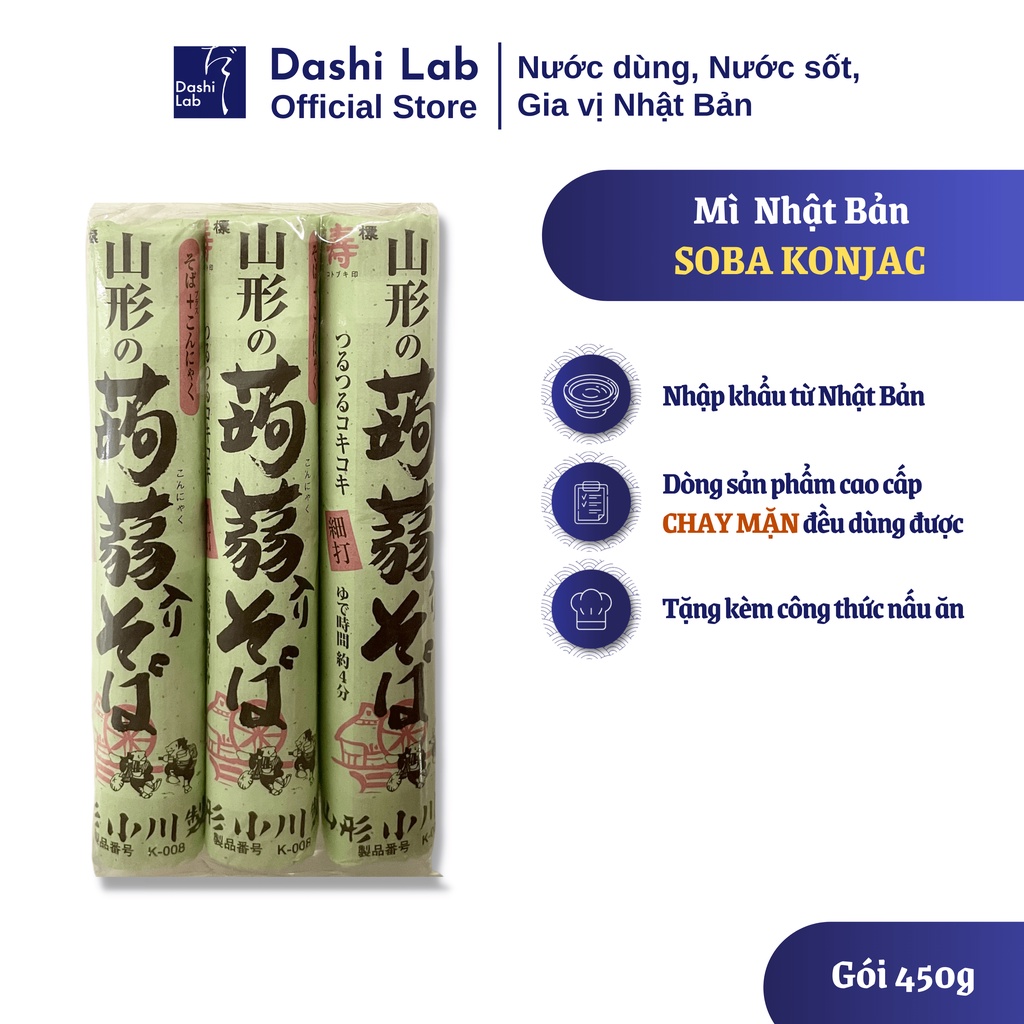 Mì Soba Kiều Mạch Konjac DASHI LAB Nhật Bản Hỗ Trợ Giảm Cân Tốt Cho Tiêu Hóa 450g