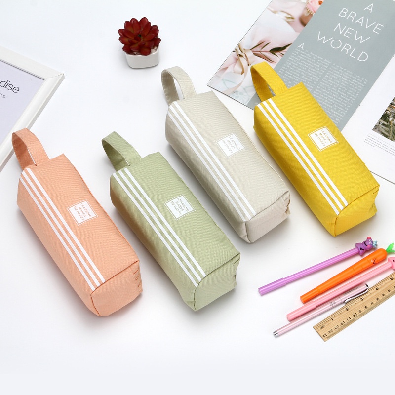Túi Đựng Bút viết/ đồ trang điểm thiết kế 2 dây kéo dành cho học sinh hộp bút