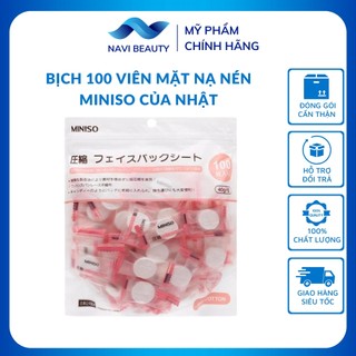Mặt nạ giấy nén Miniso Nhật Bản (1 bịch tầm 98-102 viên nén)