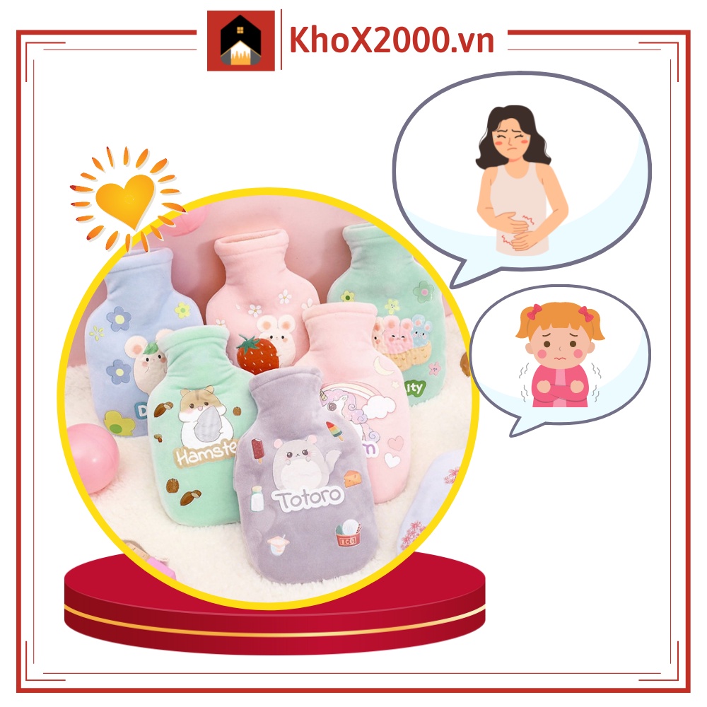 Túi chườm nóng lạnh giữ nhiệt cầm tay kiểu hoạt hình dễ thương (giao mẫu ngẫu nhiên)