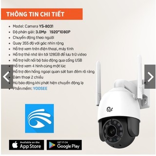 CAMERA WIFI IP PTZ D33 LED 3.0MPX ( PHẦN MỀM YOOSEE