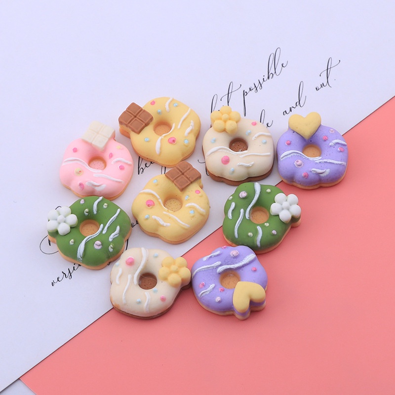 Ghim Cài Giày Hình Bánh Donut / Jibits / Hoa Croc / Bánh Donut Tráng Miệng Dễ Thương Cho Nữ