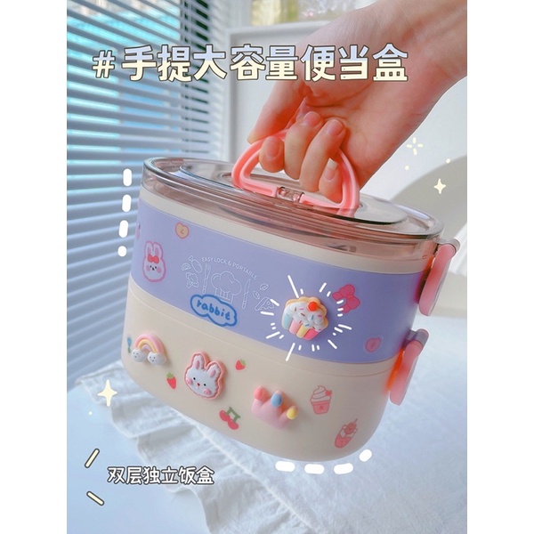 Hộp cơm cute mang thức ăn đi picnic hoặc đi làm siêu tiện lợi