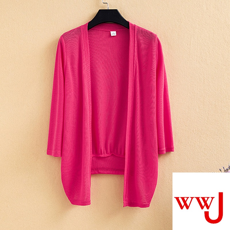 Áo Khoác Cardigan Dệt Kim Mỏng Dáng Ngắn Chống Nắng Có Size Lớn Thời Trang Mùa Hè Dành Cho Nữ