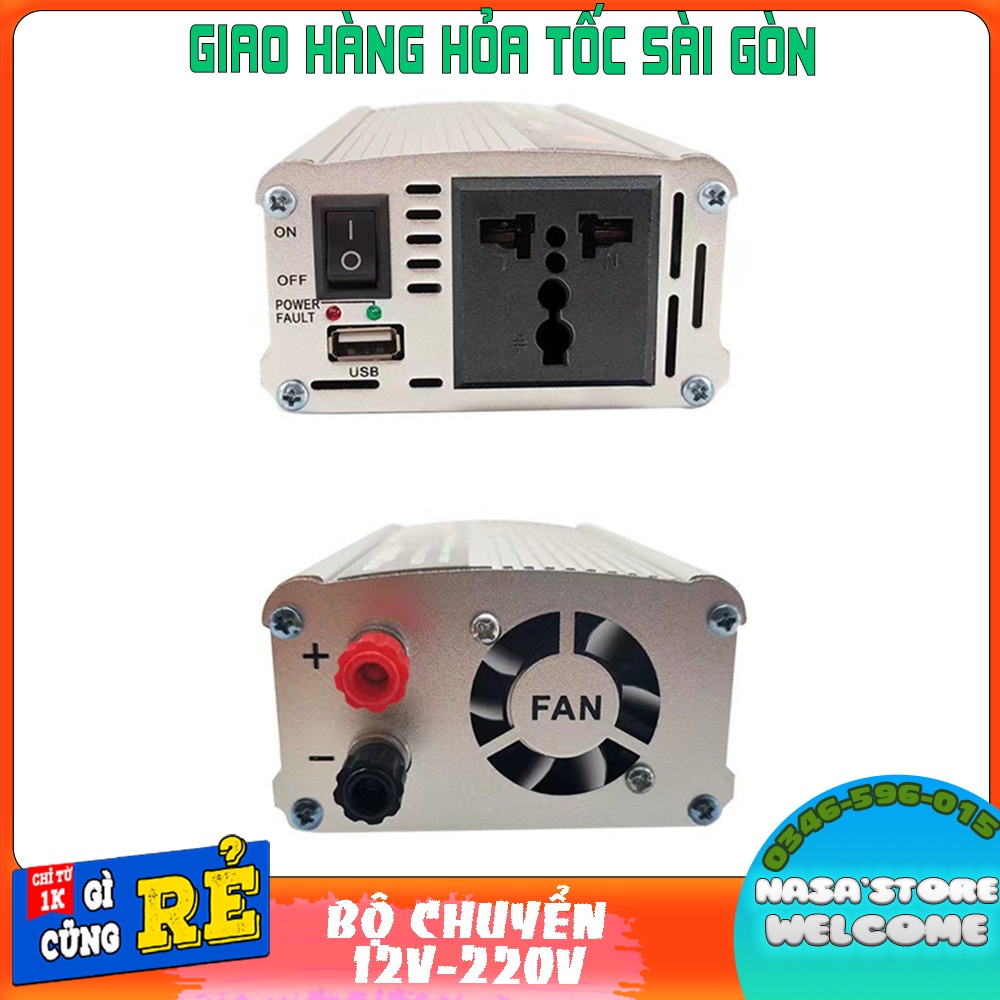 Bộ Kích Điện 12V Lên 220V 500W - Chuyển Đổi Điện Áp Inverter Cao Cấp