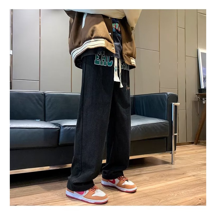 Quần ống rộng Họa Tiết Thêu vintage Thời Trang Cho Nam
