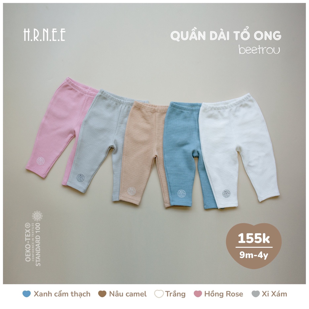 Hrnee Quần nỉ da cá, tổ ong cho bé