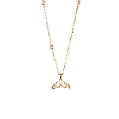 Dây Chuyền Mặt Đuôi Cá Heo Đính Đá Sang Trọng Cho Nữ