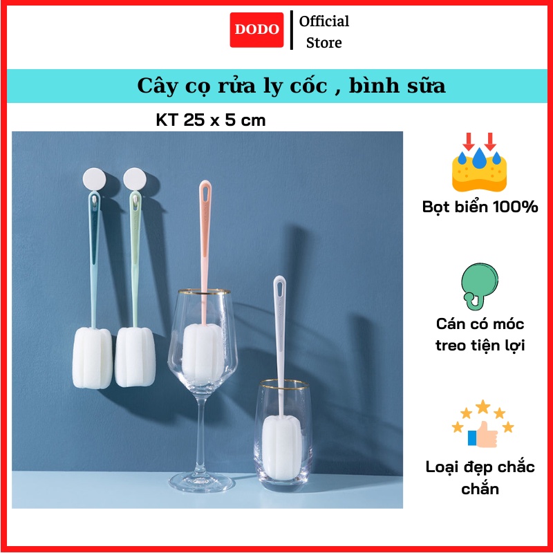 Cây cọ rửa cốc chén loại đẹp, chất liệu bọt biển thật 100%