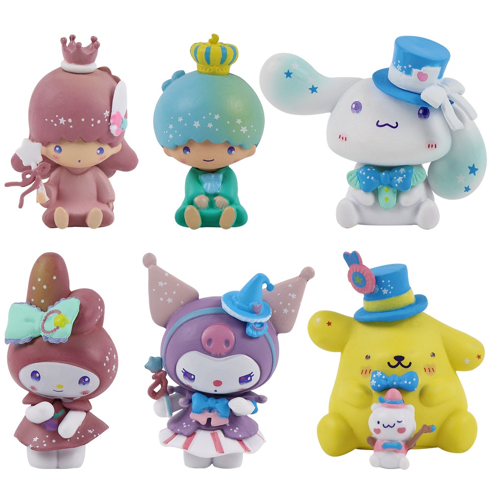 Set 6 Mô Hình Búp Bê Nhân Vật Hoạt Hình Sanrio 6 Chi Tiết Xinh Xắn