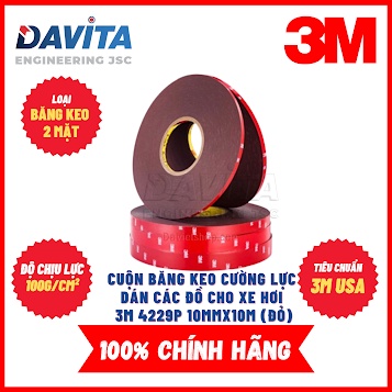 Cuộn băng keo cường lực dán các đồ cho xe hơi 3M 4229P 12mmx10m