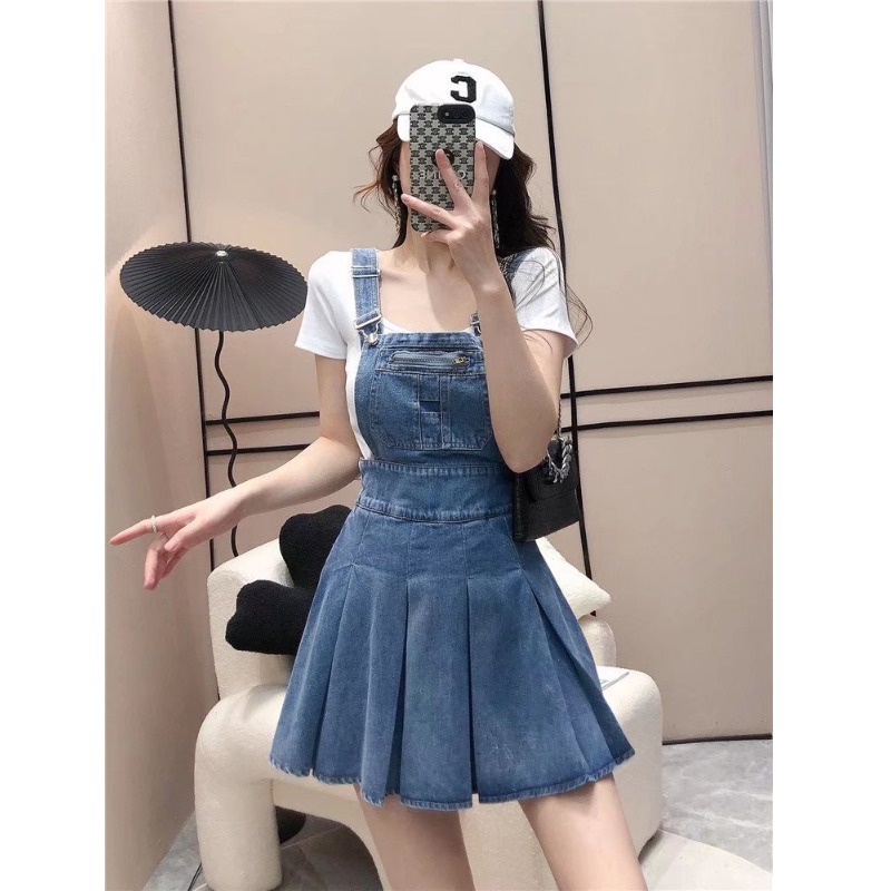Váy Yếm Denim Plus Size Cho Nữ