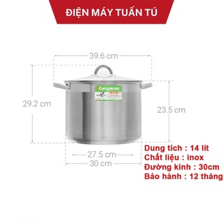 Nồi luộc gà kangaroo kg122 inox 5 đáy ,nồi inox luộc gà bếp từ 5 đáy 15 lít kuscheln inox 304 loại 18/10 size 30cm