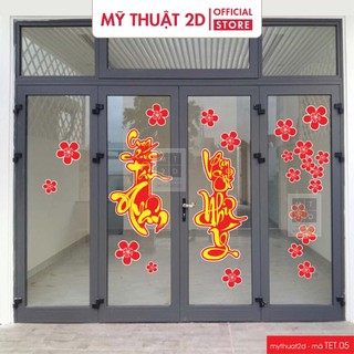 [DECAL 1 MẶT] Bộ chữ Cung Chúc Tân Xuân trang trí tết dán kính, dán tường - mã TET.05