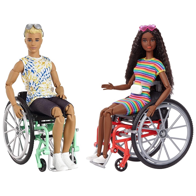 Búp Bê Ken Barbie Fashionista 166 và 167 Xe Lăn Wheelchair