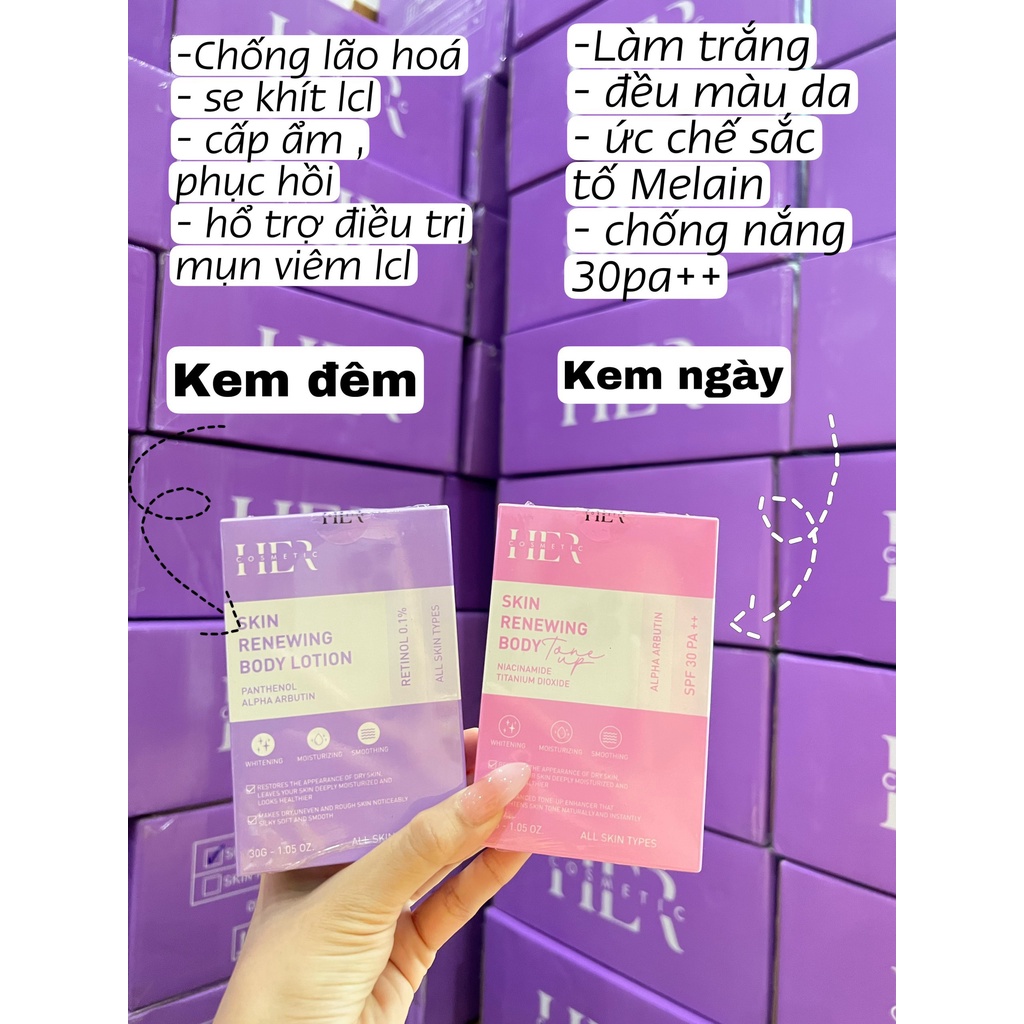 Combo Kem Skin Renewing Body Lotion & Tone Up Dạng Tuýp