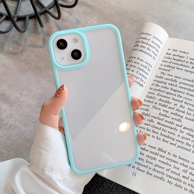 Ốp Điện Thoại Cứng Chống Sốc Chống Rơi Màu Kẹo Cho iPhone 14 13 12 11 Pro Max XS XR X 8 7 Plus