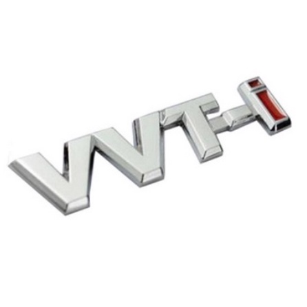 Decal Tem logo kim loại nhôm kẽm chữ nổi VVT-i VVTI 3D dán trang trí xe TOYOTA Innova Vios Camry Cor