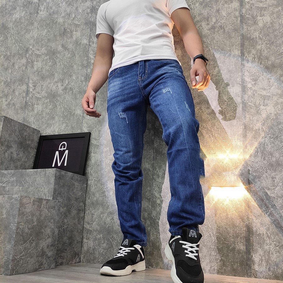 Quần Jean Nam Màu Xanh Bạc 2STOREGLE Dáng Ôm Chất Mịn Đẹp