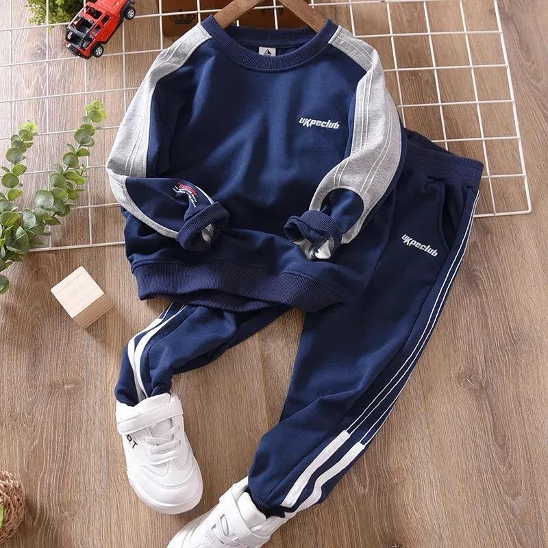 Bộ cotton dài tay bé trai 27kg đến 51kg; đồ bộ thu đông dài tay cho bé trai 6 tuổi đến 14 tuổi phong cách Hàn Quốc