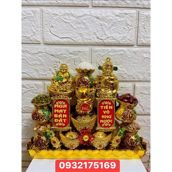 Khay tỏi ngũ đậu túi vàng tam ông chiêu tài hút lộc